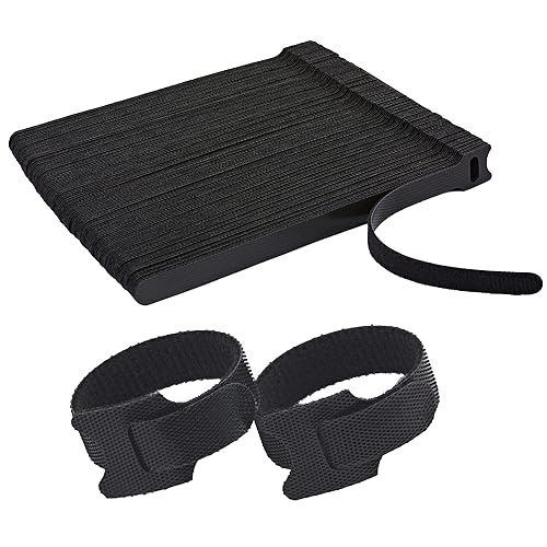 NBTORCH 100 PCS Reusable Cable Ties with Hook and Loop, Multi-purpose Adjustable 8 Inch Cable Management Wire Ties Cable Straps for Organizing Home