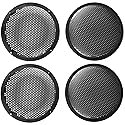 QWORK 4-Pack 8'' Black Plastic Audio Speaker Cover, Durable Subwoofer Grill Horn Guard with Mesh, Ideal for Car Speakers and DIY Projects"