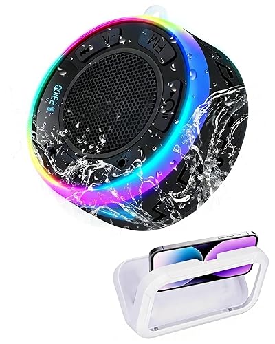 Seiyeje Shower Speaker Bluetooth Waterproof, Portable Wireless Bathroom Speaker with HD Sound & Deep Bass, IPX7 Waterproof Mini Speaker with Shower