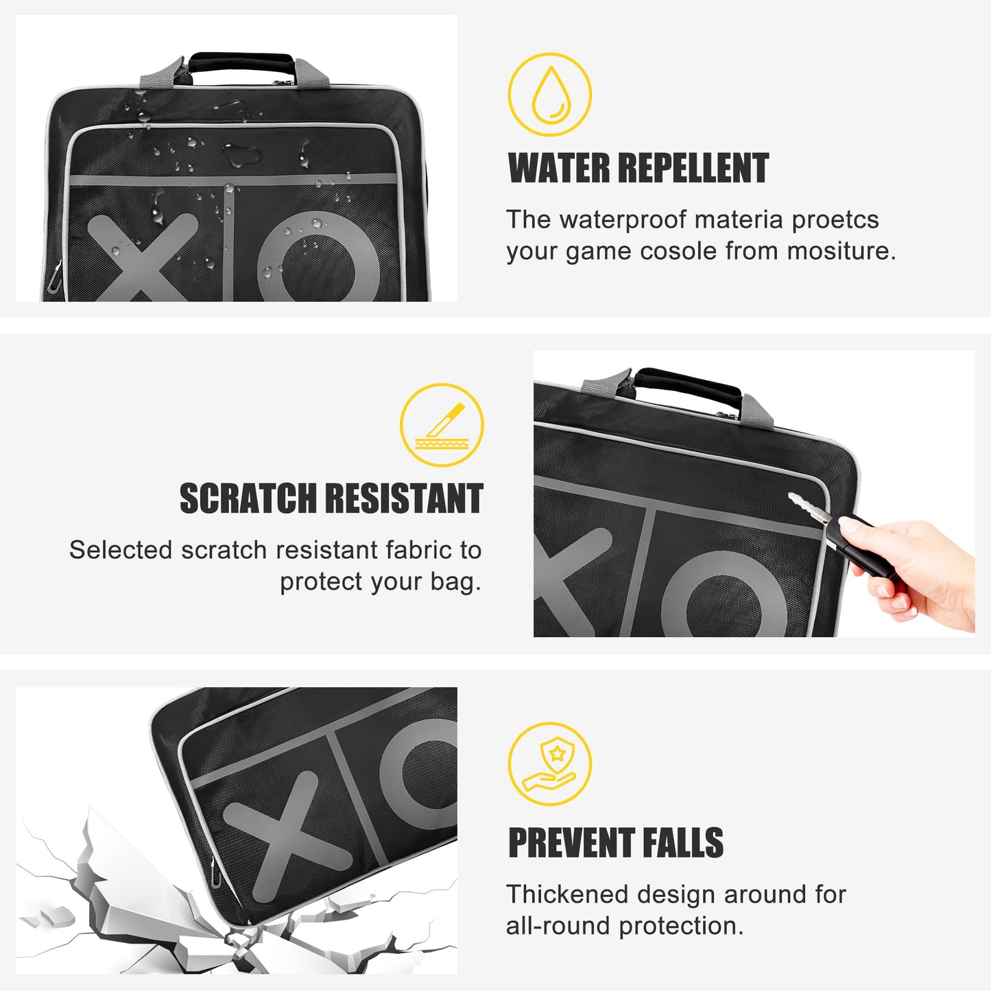 eLUUGIE Travel Carrying Case Multifunctional Travel Storage Bag Handbag/Shoulder Bag for PS5 System and Accessory/Xbox one (Black)