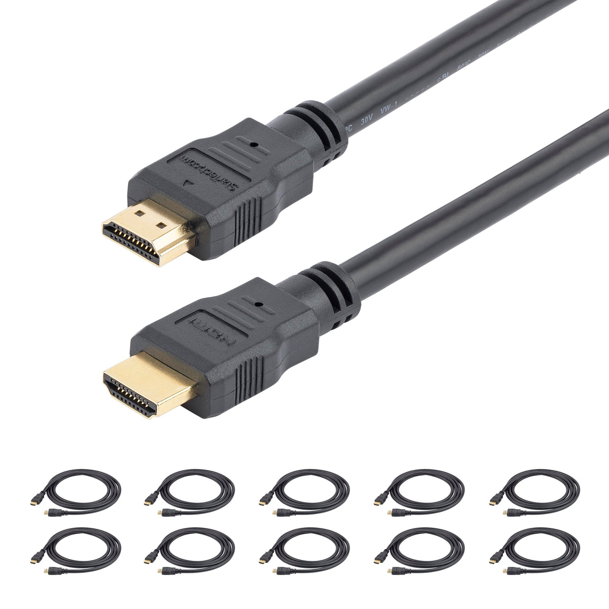 StarTech 3ft HDMI Cable 10-Pack, 4K 30Hz, Male to Male (HDMM310PK)