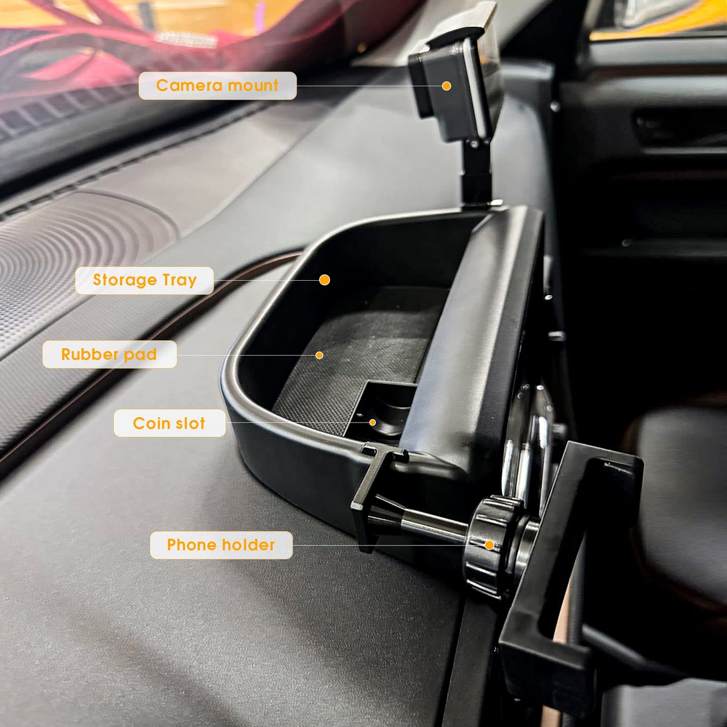 BESTAOO Dash Phone Holder Mount for Ford Bronco Sport 2021 2022 2023 2024 Accessories, Dashboard Center Console Dash Storage Tray Cell Phone Holder