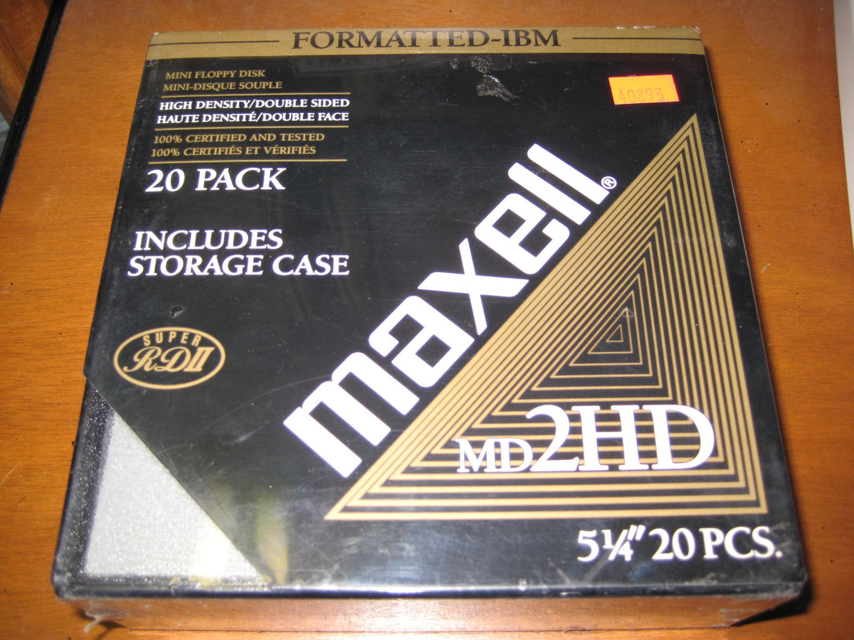 Maxell MD2HD 5 1/4 inch Mini Floppy Disks 20 Pack