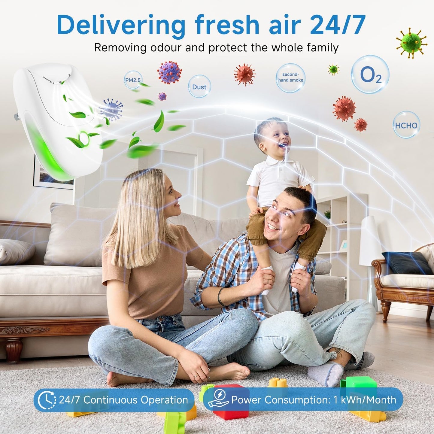 Plug in Air Ionizers, 4 Pack Two-Speed Negative Ion Air Purifier