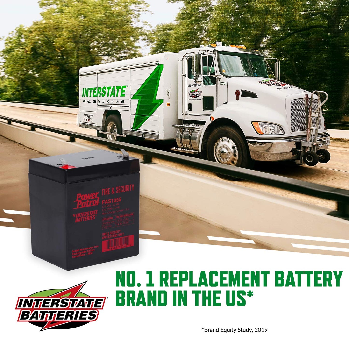 Interstate Batteries 12V 5Ah Fire & Security Battery - F1 Terminal, SLA AGM VRLA Power Patrol, Rechargeable Replacement for Fire Alarms, Locks…