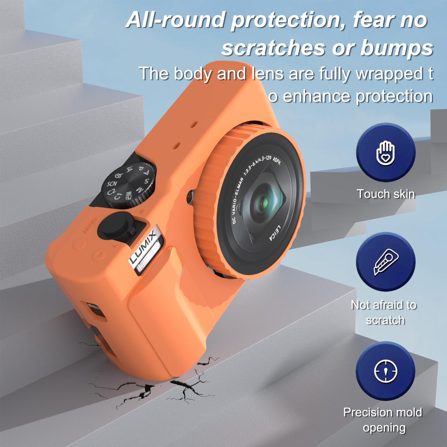 TUOOUT Silicone Case for Panasonic LUMIX ZS99 Digital Camera with with Removable Lens Cover and Screen Protector and a Lanyard for Panasonic LUMIX