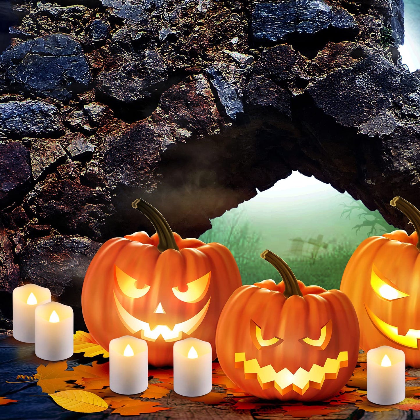 MIXALY 6 Pack 1.8”H Rechargeable LED Votive Tea Lights with Remote Timer - More Realistic Flickering Halloween Tealight Candles Warm White - Ideal