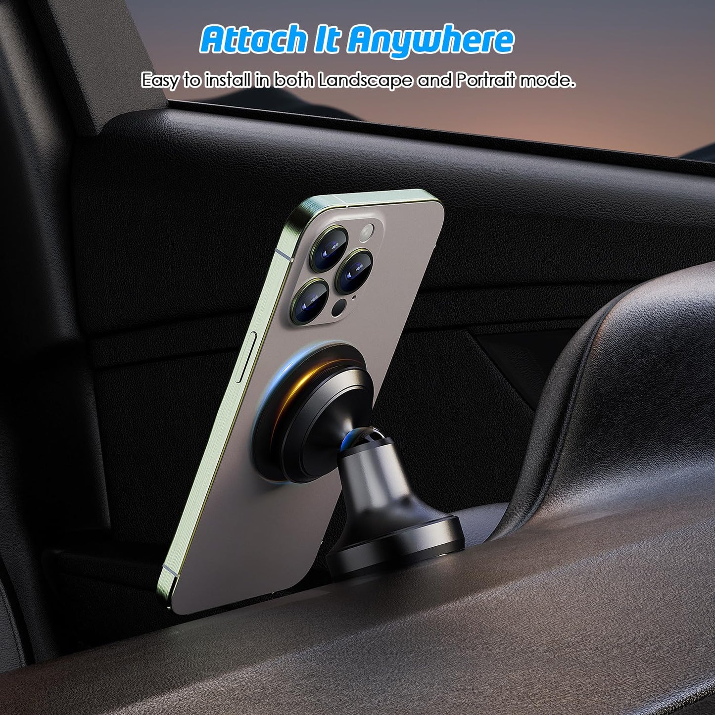WixGear Aluminum Metal Heavy Duty Magnetic Phone Mount for Car, Magnetic Car Dash Mount, 360-degree Rotation Aircraft-Grade Aluminum Metal, Compatible