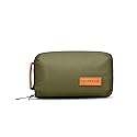 Tech Bag Organizer - Small Electronics Organizer Pouch for Travel - Premium Travel Case with Leather Accents - Mesh Pocket for Cables, Cords and