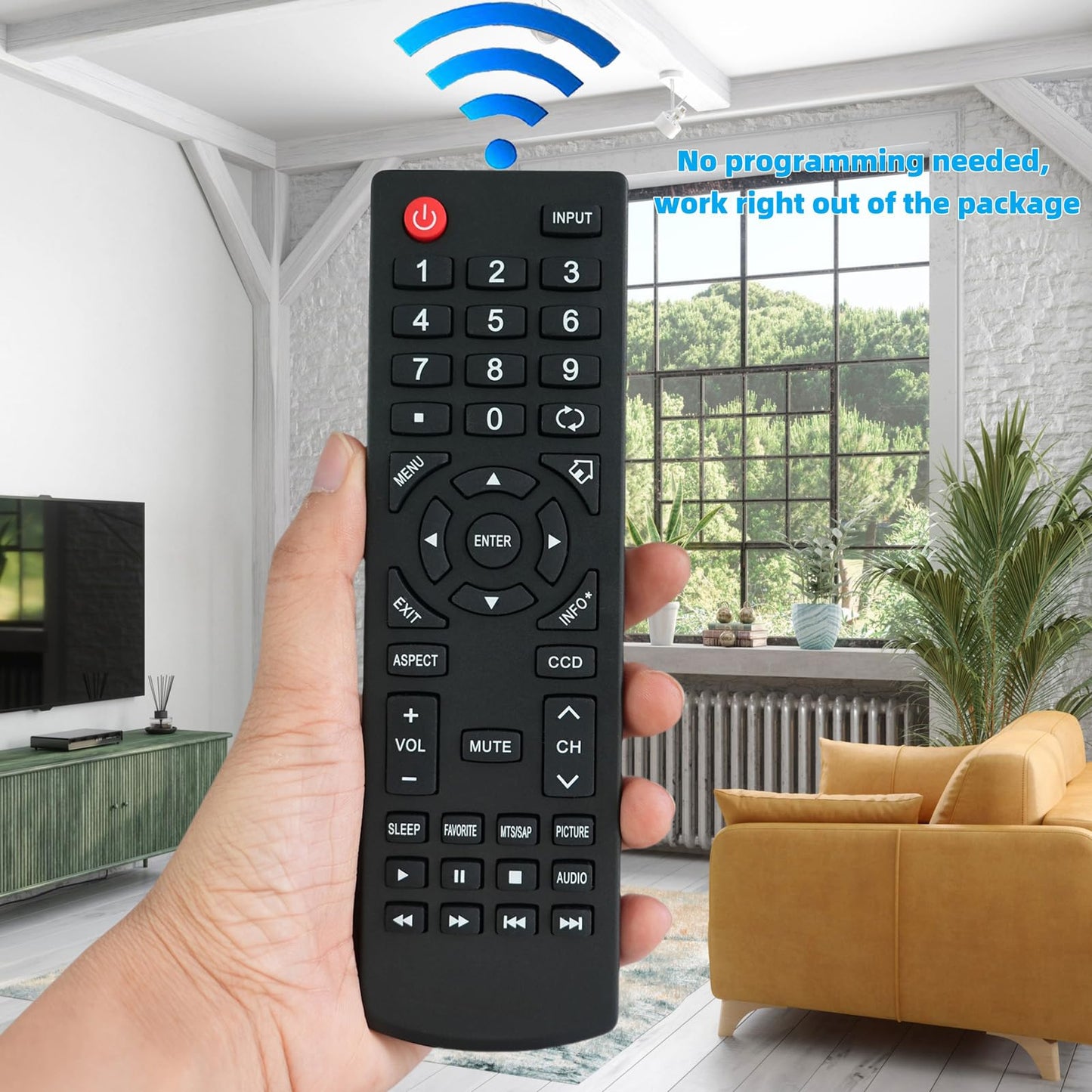Remote Control Replacement for Insignia TV NS-26L450A11B NS-32D220NA16 NS-46E440NA14 NS-RC02U-10A NS-29D310NA15 NS-50D400NA14 NS-LCD52HD-09