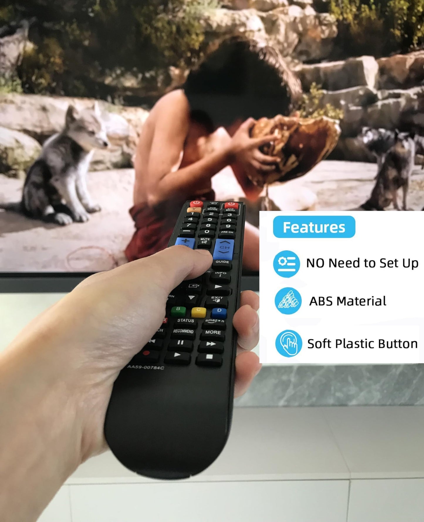Replacement Remote Control Universal for Samsung Smart TV UN46H7150 UN48JS9000 UN60F6350AF UN50JS7000F UN55JS8500F UN60JS7000F UN60H7150 PN60F5300BF