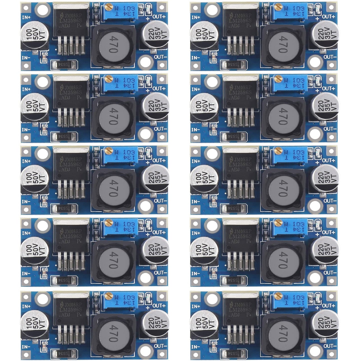 ATNSINC 10Pack LM2596 DC-DC Buck Converter, Adjustable Step Down Voltage Regulator 3-40V to 1.5-35V High Efficiency Power Supply Volt Reducer…