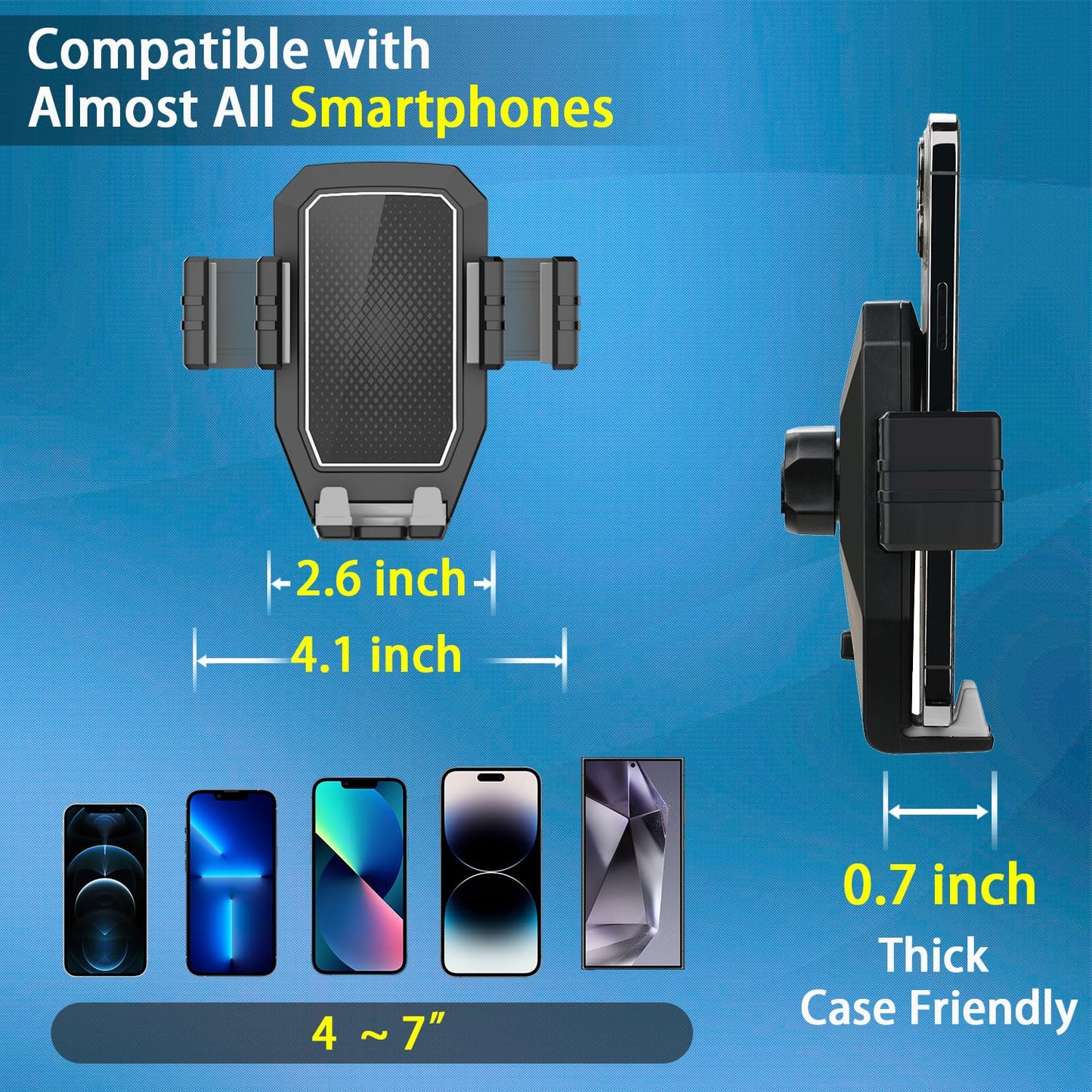 EVEMANT Phone Mount for Truck, Truck Phone Holder Mount Heavy Duty, Dashboard Windshield Phone Holder for Semi Truck, Suction Cup Phone Mount