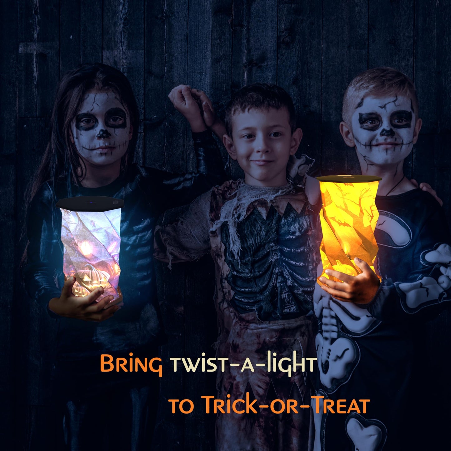 Halloween Gifts for Women Adults - Rechargeable Night Light - Table Decorations - Light Up Paper Lantern LED Lights - Spooky Candle Lantern
