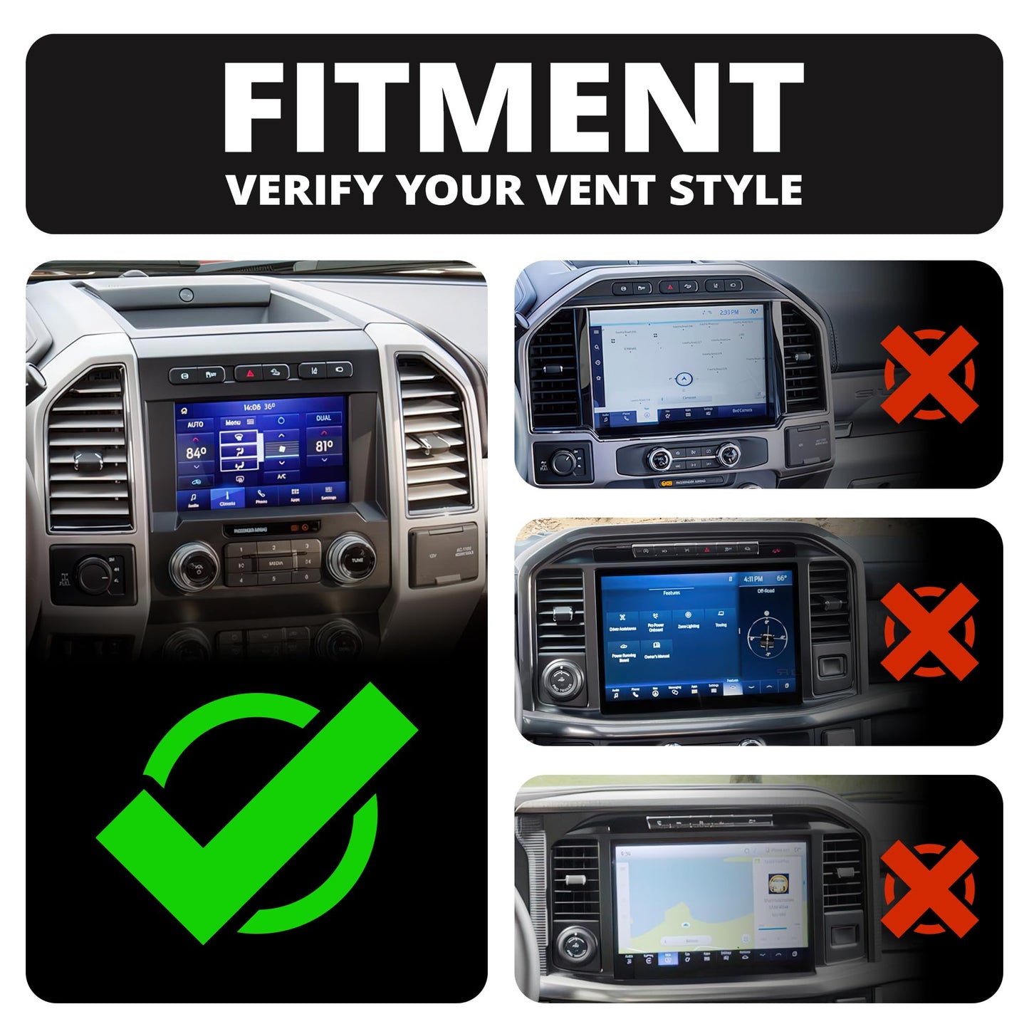 Tackform Link Vent Phone Mount Compatible with 2015-2020 Ford F-150, 2017-2021 Super Duty, 2018-2021 Expedition | Aluminum | Universal Holder