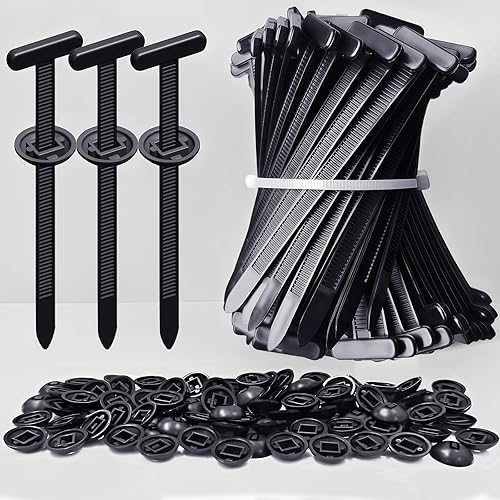 Nylon Universal Cable Tie Buckles - Multi-functional T Rivet Zip Ties, Automotive Zipper Clips for Car Daily Repair, Fender Liner, Bumper Retainer
