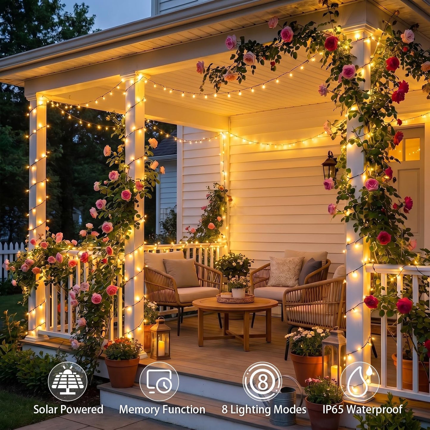 SyouHome 6 Pack Solar String Lights Outdoor, 600 LED Extra-Long 236Ft Solar Lights Outdoor with 8 Lighting Modes, IP65 Waterproof for Garden, Patio
