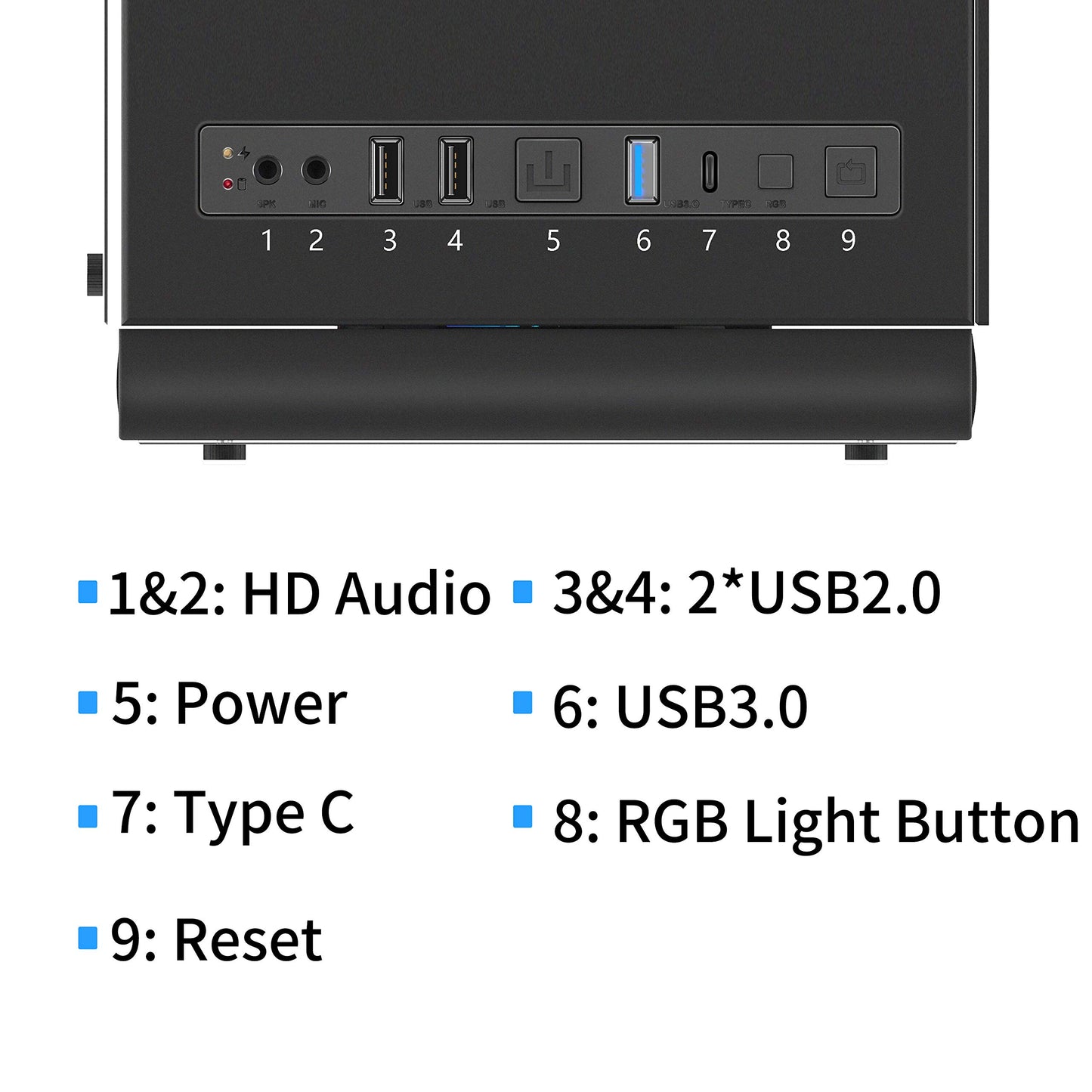 MUSETEX Mid Tower Case, ATX Case RGB LED Fans/Gaming Case PC Side Window Panel & 4 Dual Light Loop Fans Pre-Installed, Computer Case USB 3.0 Port,2 x
