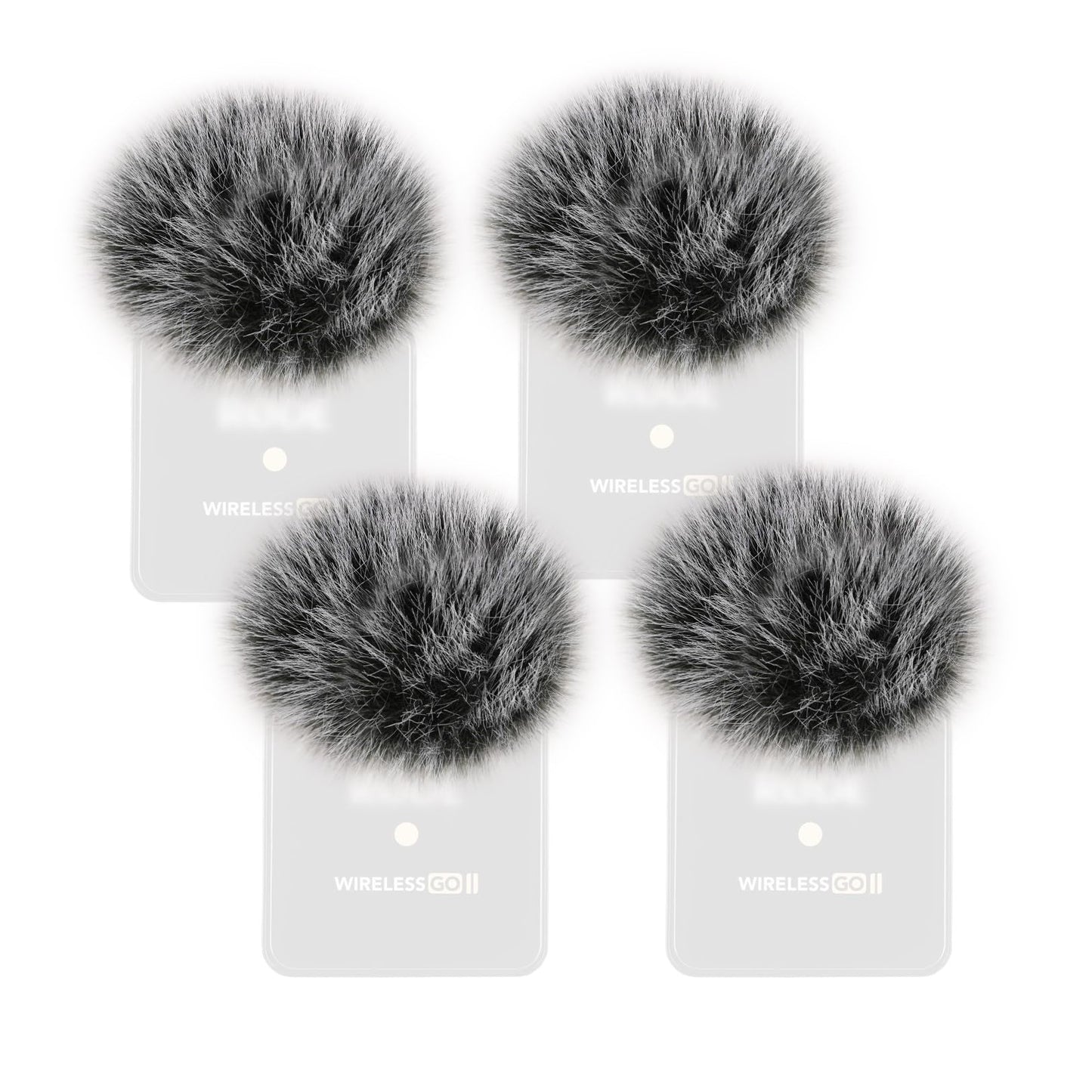 PhantAccy 4PCS Windscreen/Pop Filter for Rode Wireless Go II (2nd Gen) Microphones - Furry Mic Cover for Wind & Ambient Noise Reduction (Rode Wireless