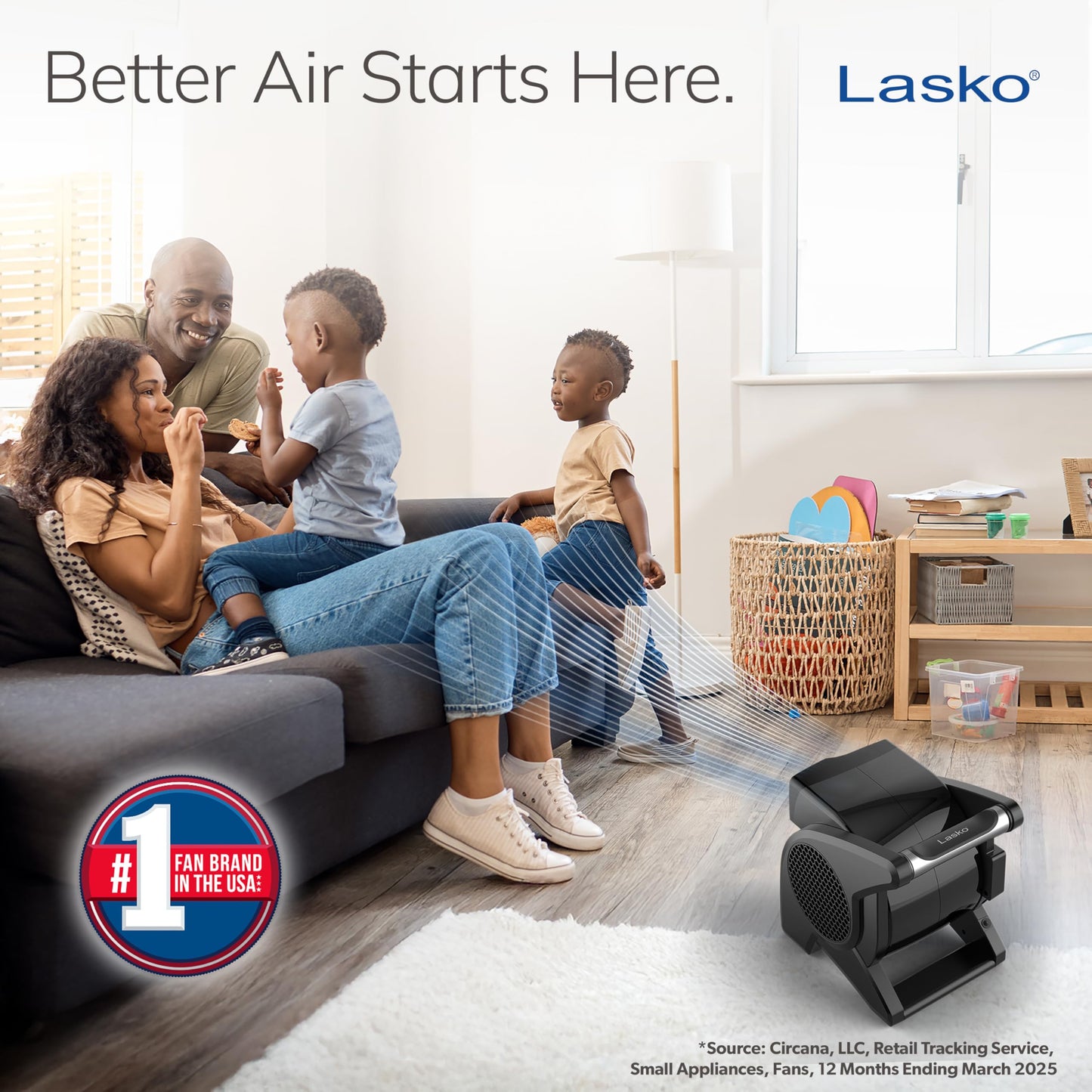 Lasko High Velocity Portable Pivoting Blower Fan - 15" - U15617 - Black