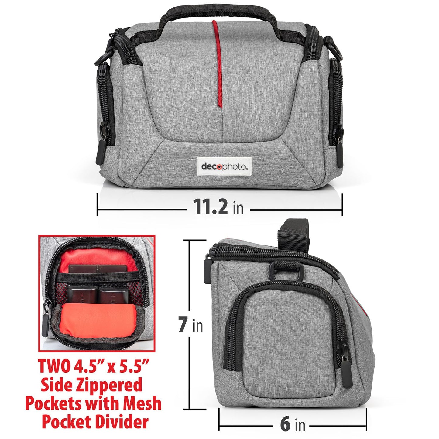 Deco Photo DSLR, Mirrorless, Compact Camera Bag - Shockproof, Quick Access, Modular Storage, Lightweight, Travel-Friendly, with Camera Cleaning Kit