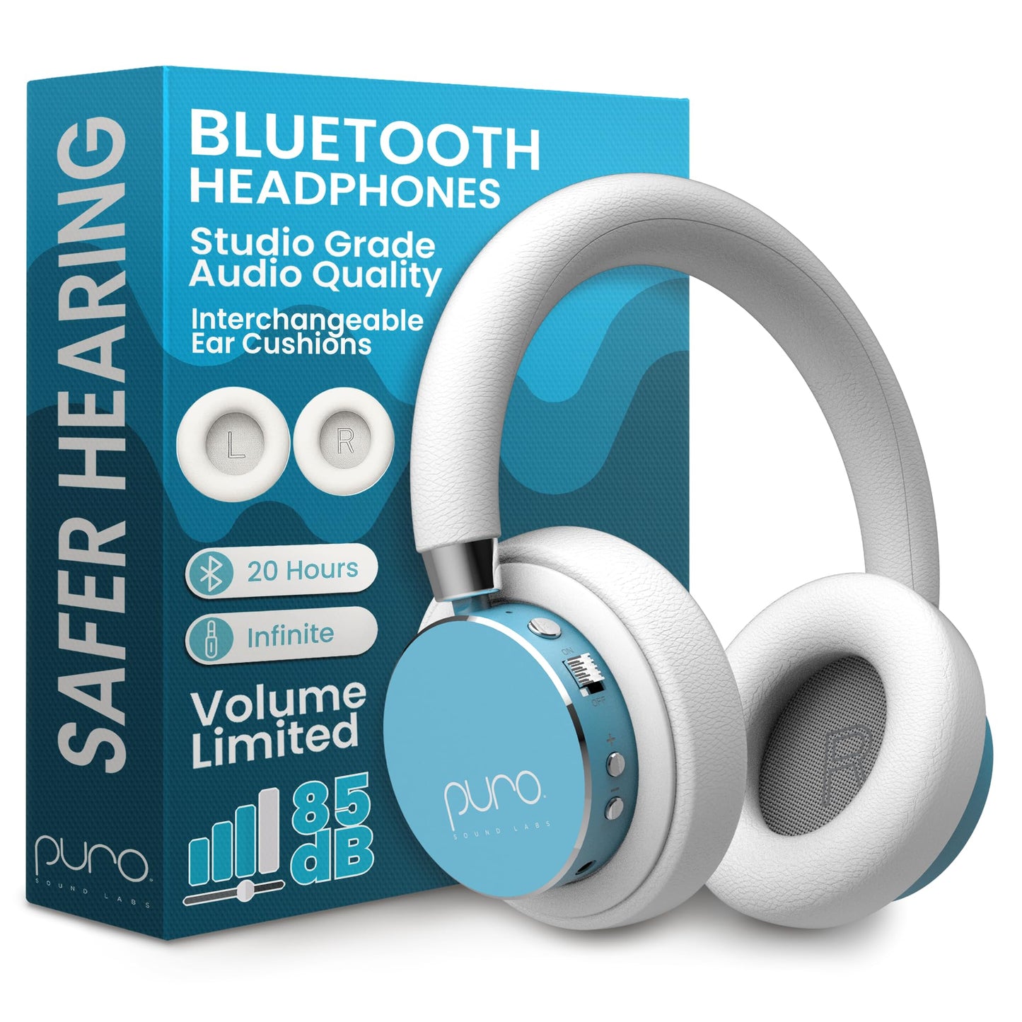 Puro Sound Labs Kids Wireless Headphones - Volume-Limiting 85dB, Built-In Mic, Studio-Grade Sound, 20-Hour Battery Life, Comfortable Fit & Easy…