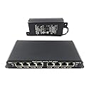 PoE Texas 8 Port PoE Switch with 24V 60W Power Supply and Passive PoE on 7 Ports for Ubiquiti and OpenMesh