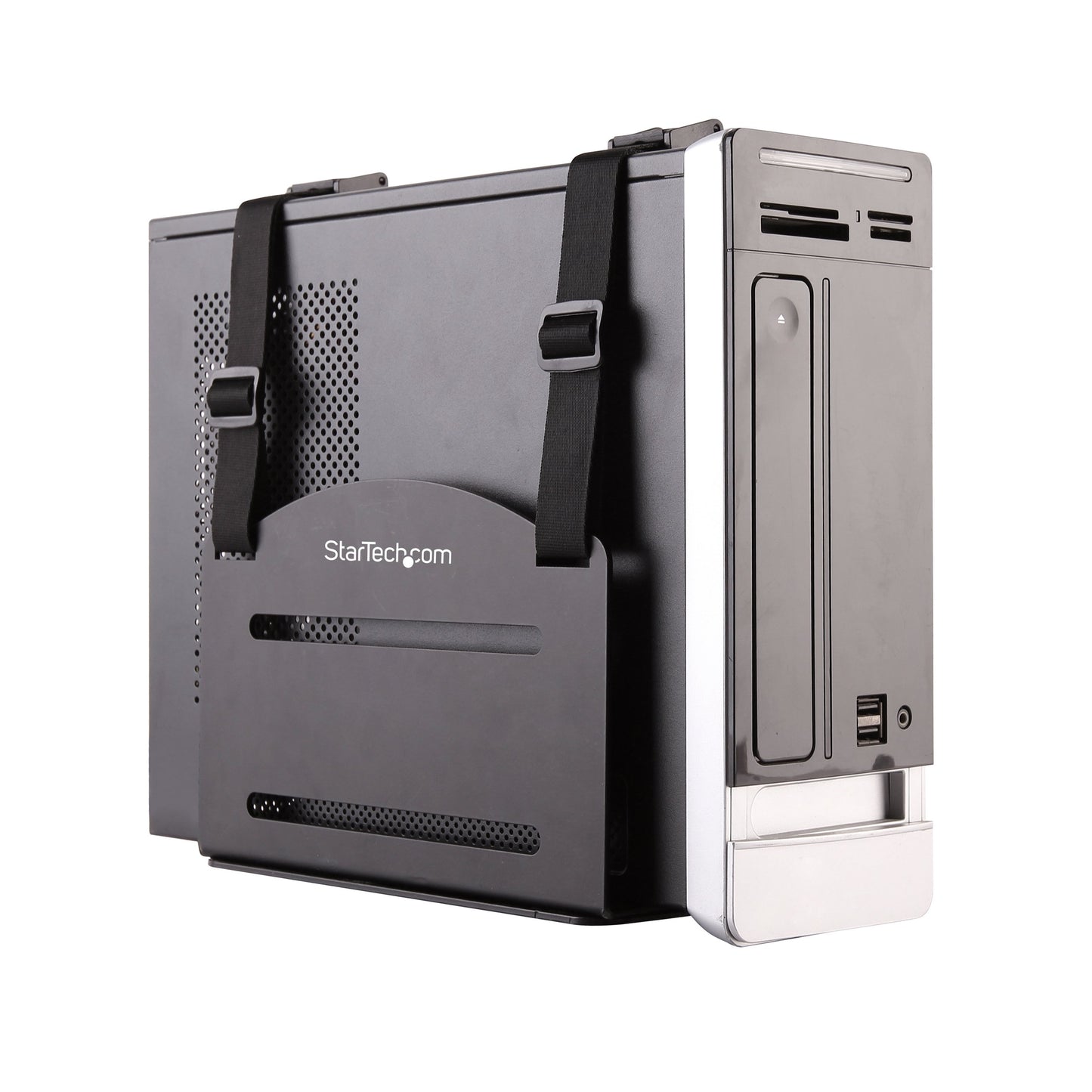 StarTech.com Wall Mount CPU Holder - Adjustable Width 4.8in to 8.3in - Metal - Computer Tower Mounting Bracket for Desktop PC (CPUWALLMNT)