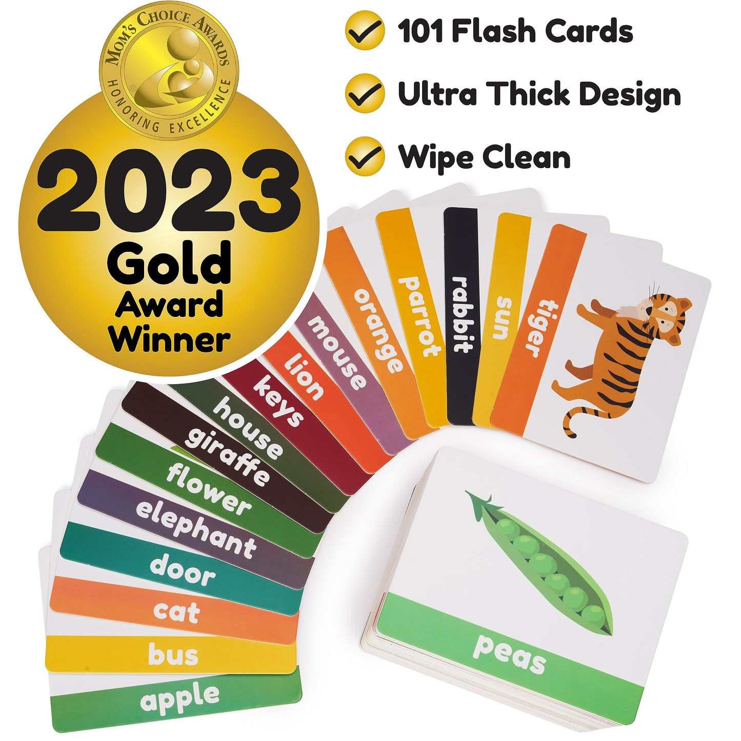 LearnWorx 101 Baby Flash Cards for Toddlers Ages 1–3 – Award-Winning First Words & Numbers Learning Cards, Speech & Play Toy for Preschool Kids