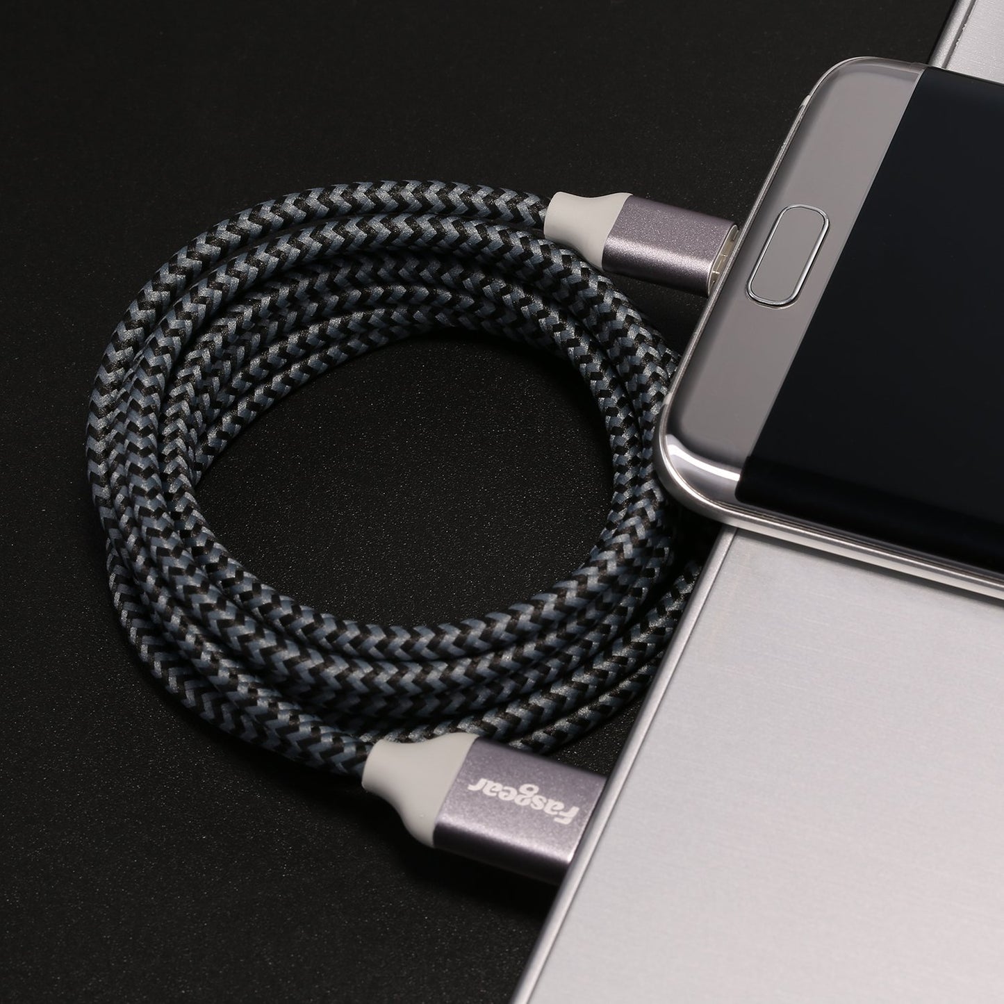 Fasgear Micro USB Cable 10ft 2 Pack 2.4A Fast Charging Android Phone Charger Cord Braided Micro-B 2.0 Cable Compatible for PS4 X-Box One