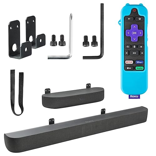 wabracket Wall Mount Bracket for Roku Streambar,Roku Smart Soundbar, Sturdy Soundbar Holder for Roku, with Silicone Remote Cover?Not for Streambar SE