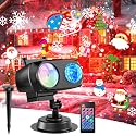 8-Pattern Christmas Projector Lights Outdoor 2-in-1, Holiday Projector Lights Outdoor 26 Effects (Projection Card +3D Ocean Wave) with Timer