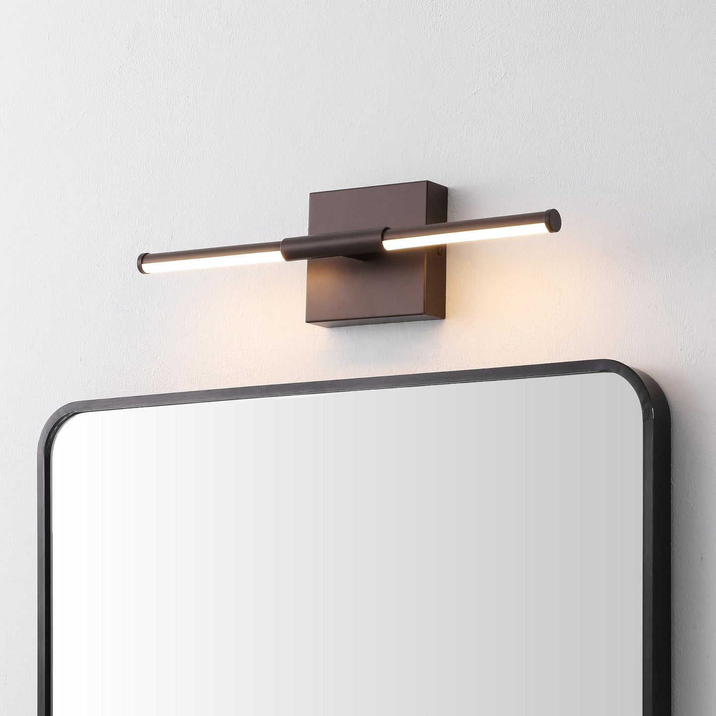JONATHAN Y 16.25" Oil Rubbed Bronze Modern Dimmable Integrated LED Wall Sconce, Minimalist Adjustable Metal Vanity Light for Bathroom Mirror, Bedroom