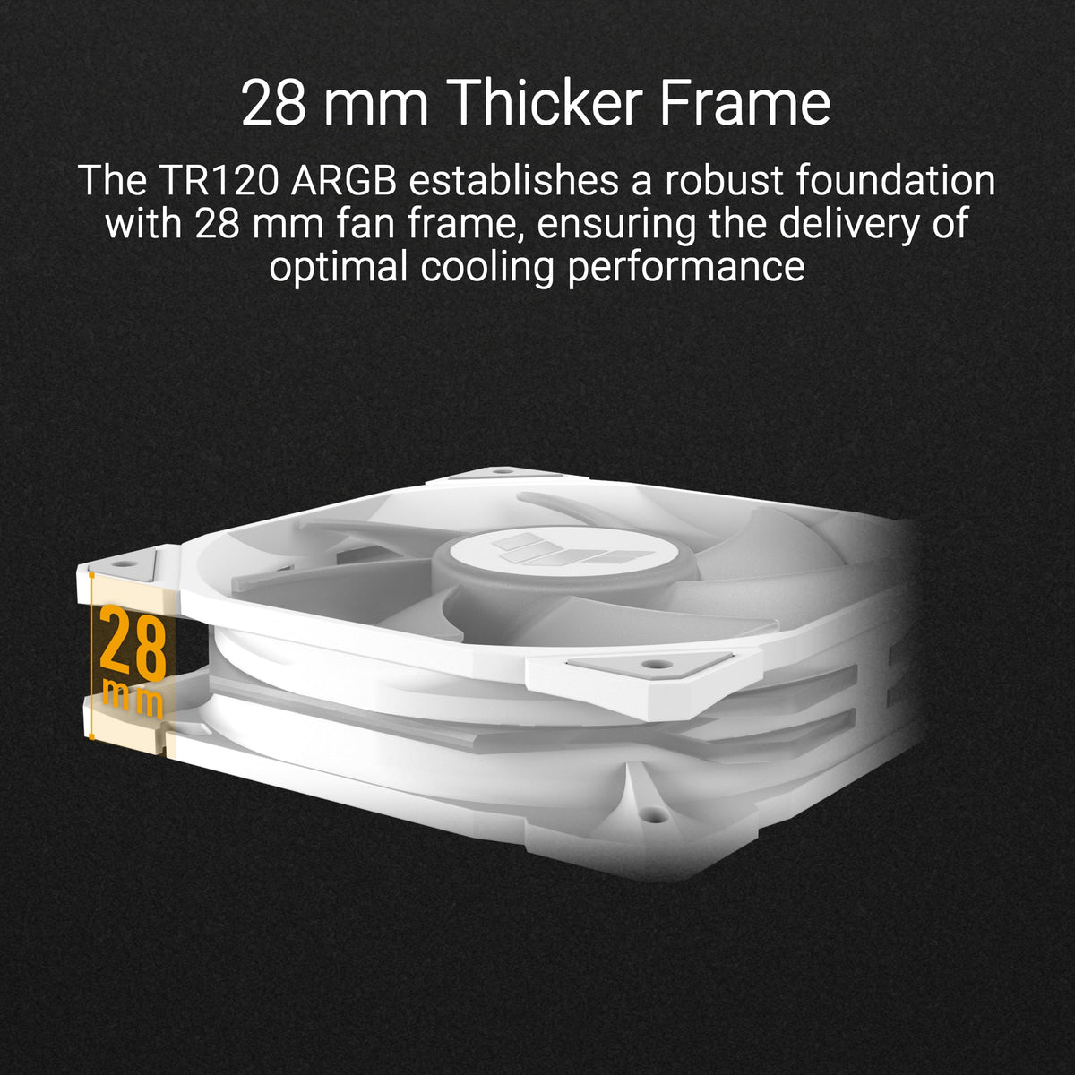 ASUS TUF Gaming TR120 120mm ARGB White Reverse Fan Blade Triple Pack 28mm Fan Frame, 2.75mm H2O Static Pressure, 76.3 CFM Airflow, Double-Layer LED