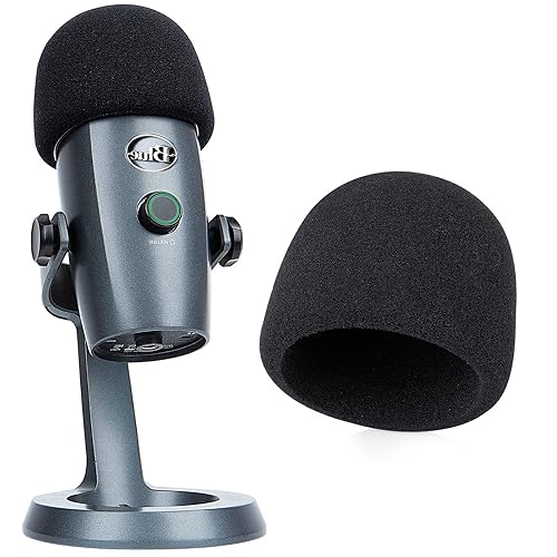 YOUSHARES Yeti Nano Microphone Foam Windscreen - Mic Wind Cover Pop Filter Foam Cover, Professional Customized for Blue Yeti Nano, The Thicker Blue