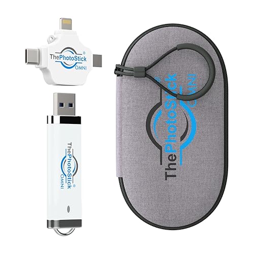 ThePhotoStick® Omni 32GB + Protective Case | Secure Photo & Video Backup and Transfer | Digital File Organization | USB & Multiport Connection