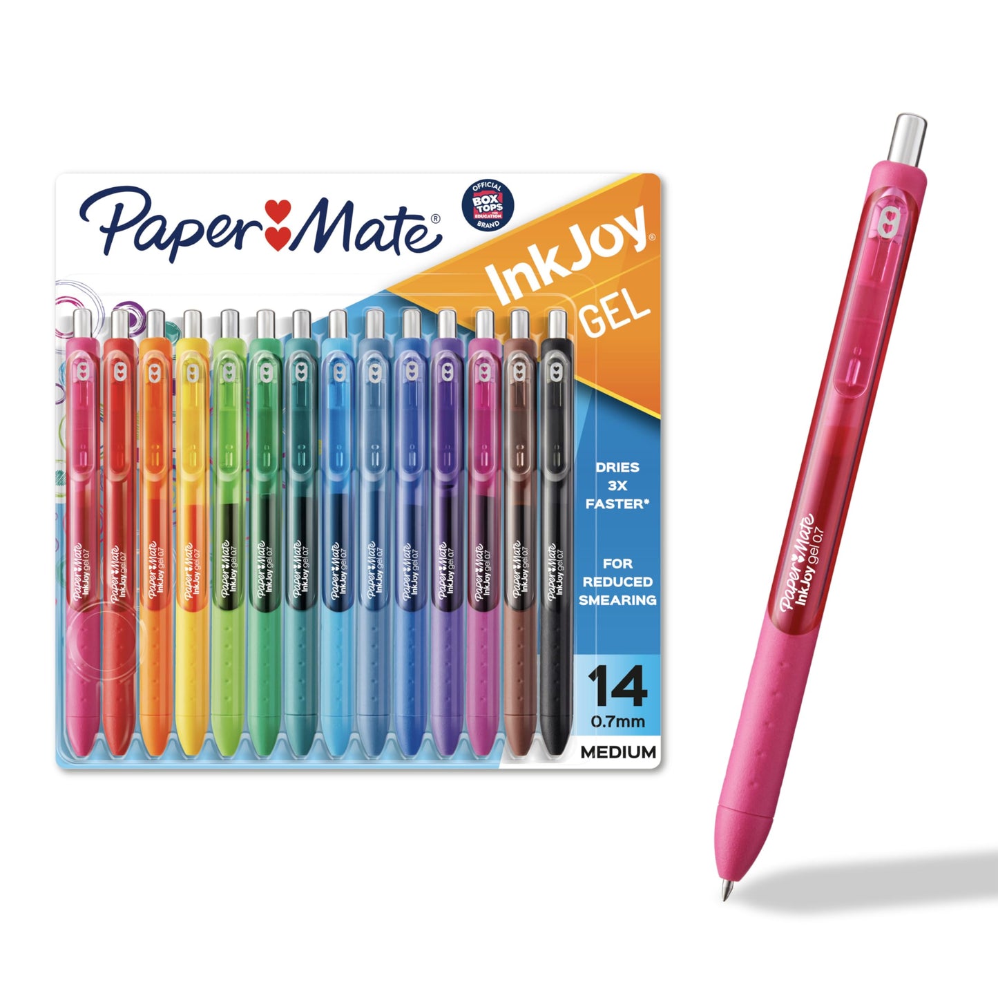 Paper Mate InkJoy Gel Pens, Assorted, Medium Point (0.7mm), 14 Count - Smooth Writing, Back to School, Teacher Supplies, Journaling, Note-Taking