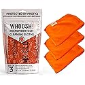 WHOOSH! Microfiber Cleaning Cloth, 3 Pack, Glasses and Screen Cleaning Cloth, Suitable for TV, Car Screen, Computer, Laptop, iPad, MacBook, Smart