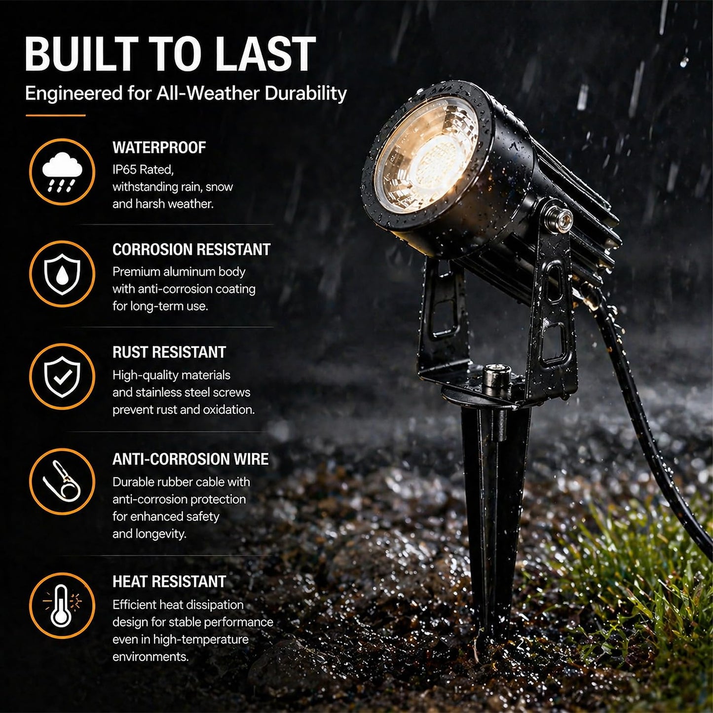 WISELUME RGBCW Smart Outdoor Landscape Lighting, 6 Pack Outdoor Spot Lights with Transformer, WiFi+Bluetooth App Control Garden Path Lights, Low