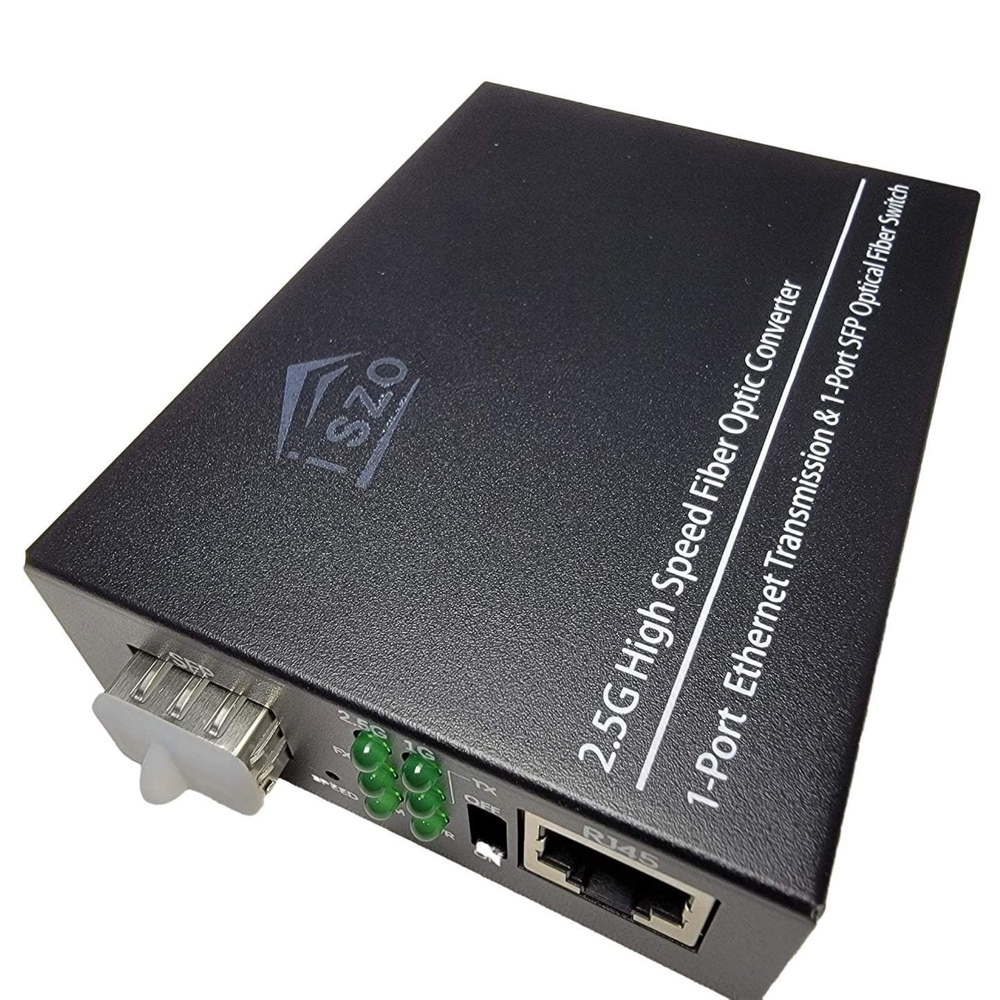 iszo 2.5G SFP Port Transceiver Media Converter,20km SM,RJ45 100M/1000M/2.5G Adaptive,Full/Half Duplex,Inside TTL Port ,Also Work 2.5G/1G GPON SFP ONU