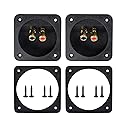 YTYKINOY 2 Pcs 3.1” Double Binding Round Gold Plate Push Spring Loaded Jacks Speaker Box Terminal Cup