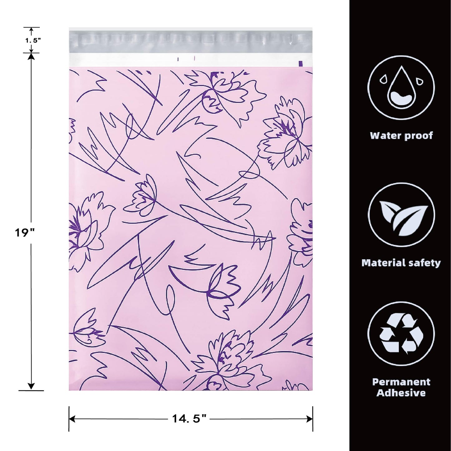 POLYSELLS 50pcs 14.5x19 Inches Poly Mailers Waterproof & Tear Resistant Mailing Envelopes, Cute Small Business Bags for Clothes, Gifts - Inspiration