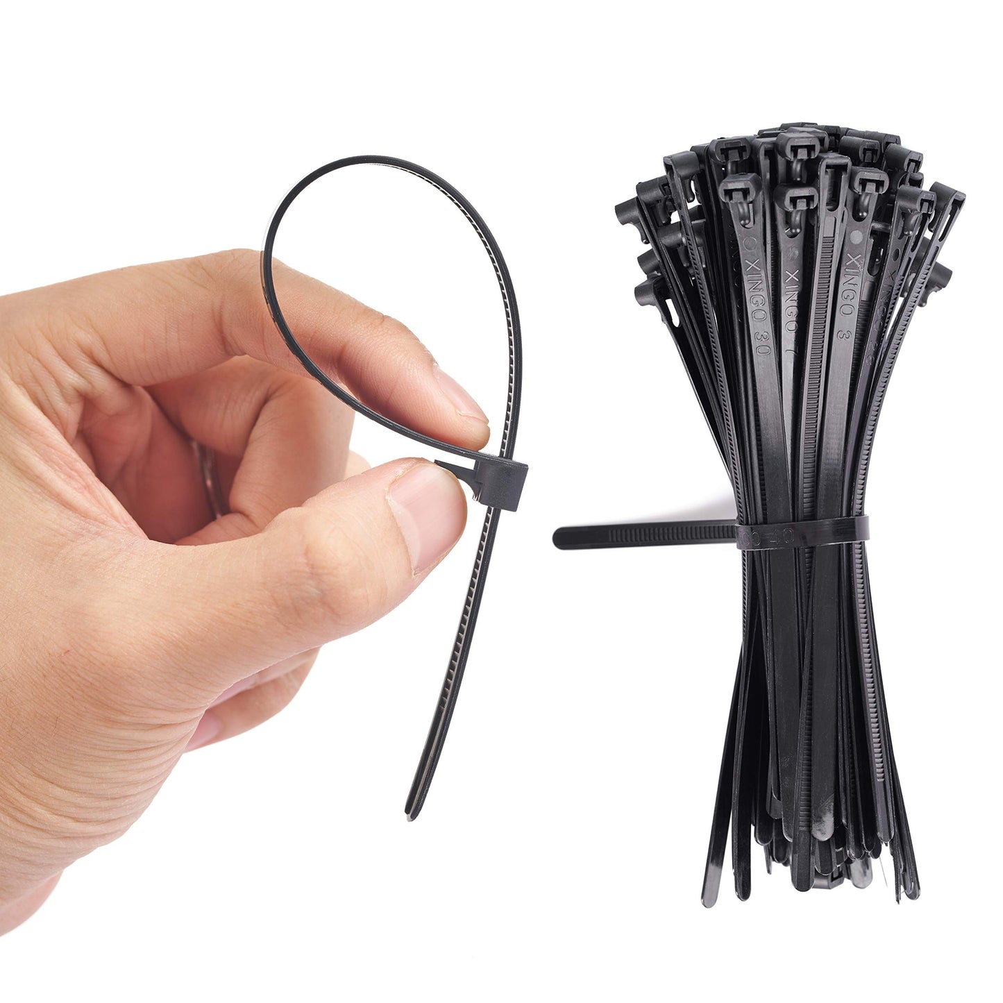 FIXSON Cable Ties Reusable Releasable Zip Ties Multi Purpose Pack of 100 (10")