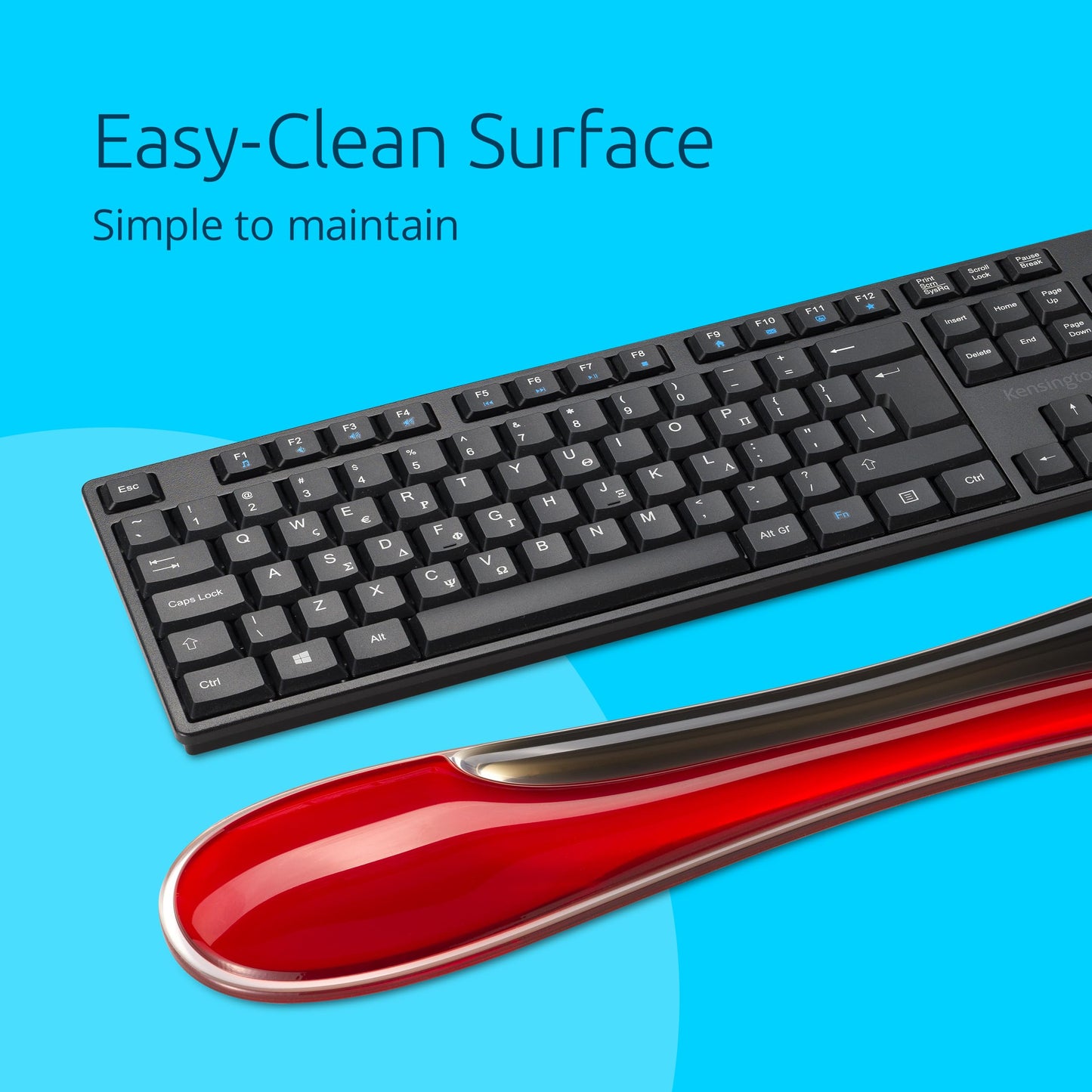 Kensington Slim Duo Gel Wrist Rest for Low Profile Keyboard, Wrist Pad for Keyboard, Ergonomic Wrist Pad for Office, Non-Skid Computer Pad with Wrist