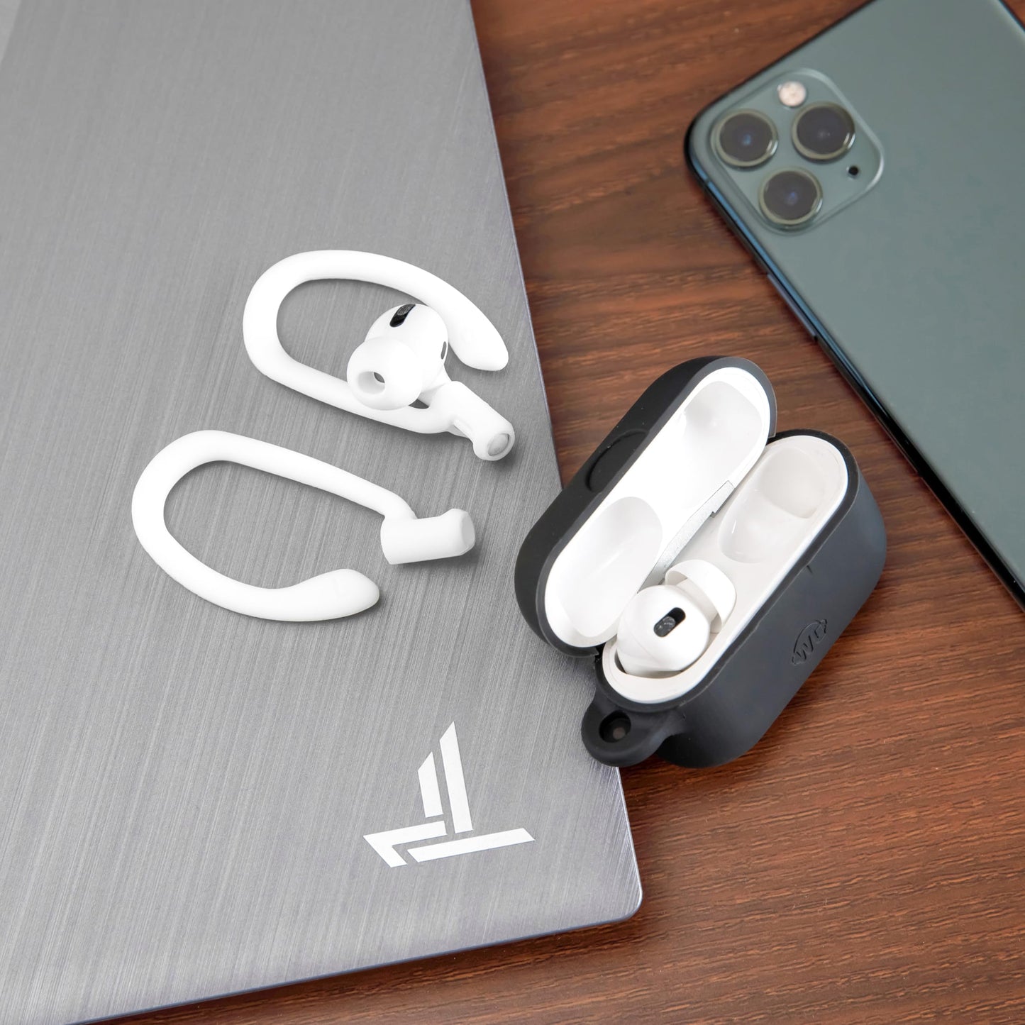 WC HookZ - Patented Upgraded Over Ear Hooks for AirPods Pro 1, 2 & AirPods 1, 2 & 3- Two Size Pairs Included in Package, Unique Left & Right Hook