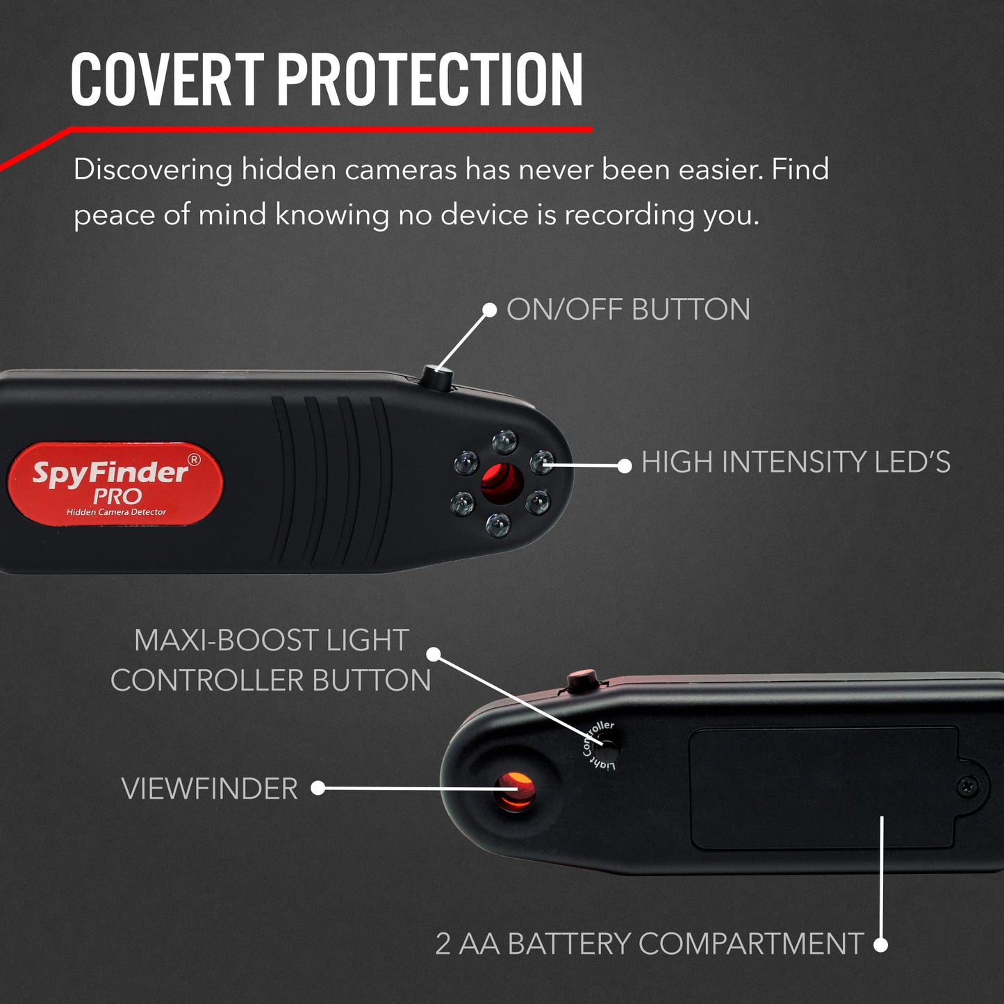 SpyFinder ProMax Hidden Devices Detector Bundle - Video Surveillance Bug Sweeper Detector - Bug Detector Finds Wireless Hidden Camera Detectors