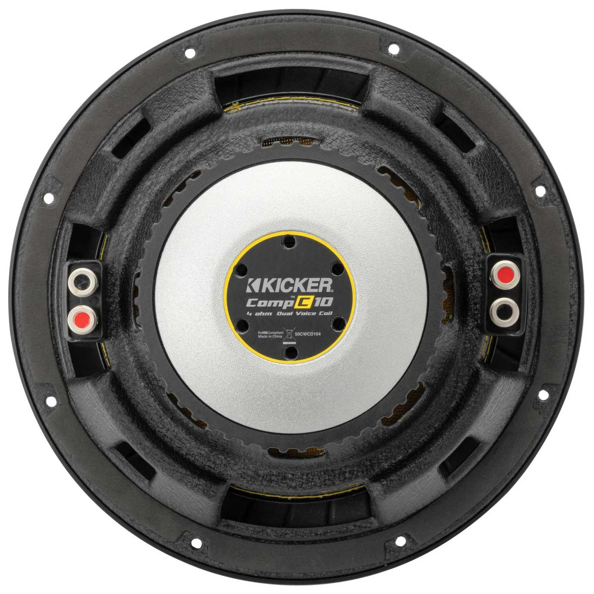 KICKER 50CWCD104 CompC 10" Subwoofer, Dual 4-Ohm