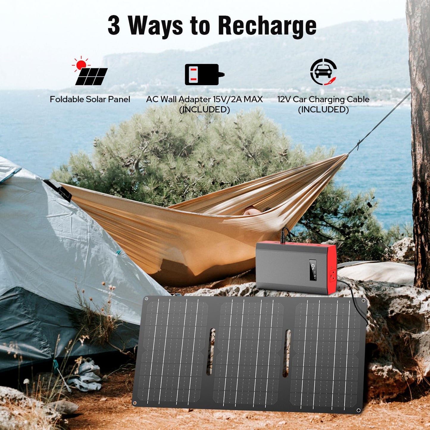 ZeroKor Portable Power Bank with AC Outlet, 65W External Battery Power Pack Portable Laptop Charger Power Source Backup for Outdoor RV Tent Camping