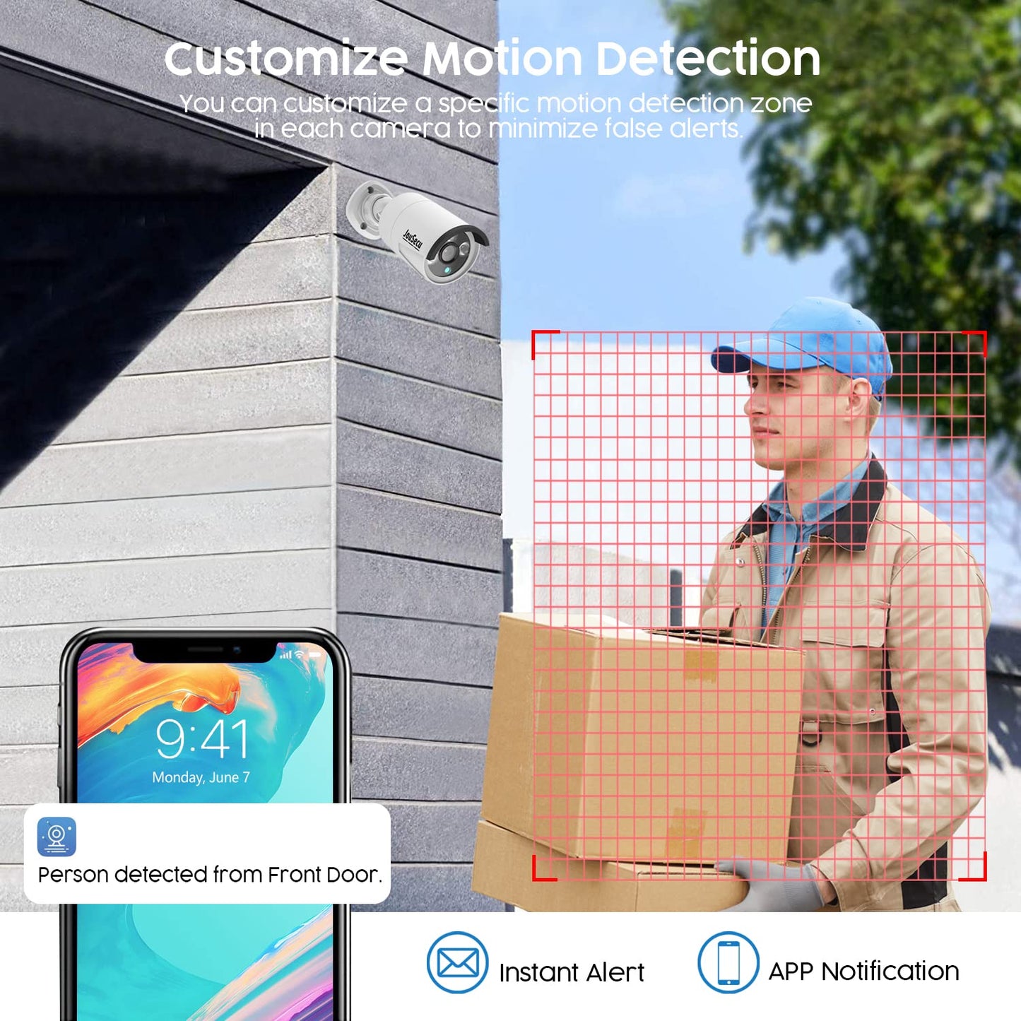 8CH Home Security Camera System with 1TB HDD, 5MP Lite DVR, 1080P Indoor/Outdoor Wired Surveillance CCTV, Day Night Vision Bullet Dome Cameras