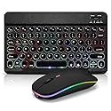Ultra-Slim Lightweight Bluetooth Keyboard And Mouse Portable Wireless Keyboard Rechargeable 7-Color Backlit for Apple iPad iPhone Samsung Tablet